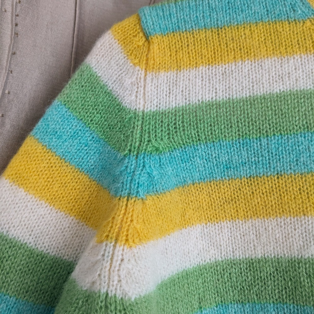 Vintage Braemar Scottish Shetland Wool Sweater Men's 38 Striped Eclectic Grandpa - Picture 7 of 14